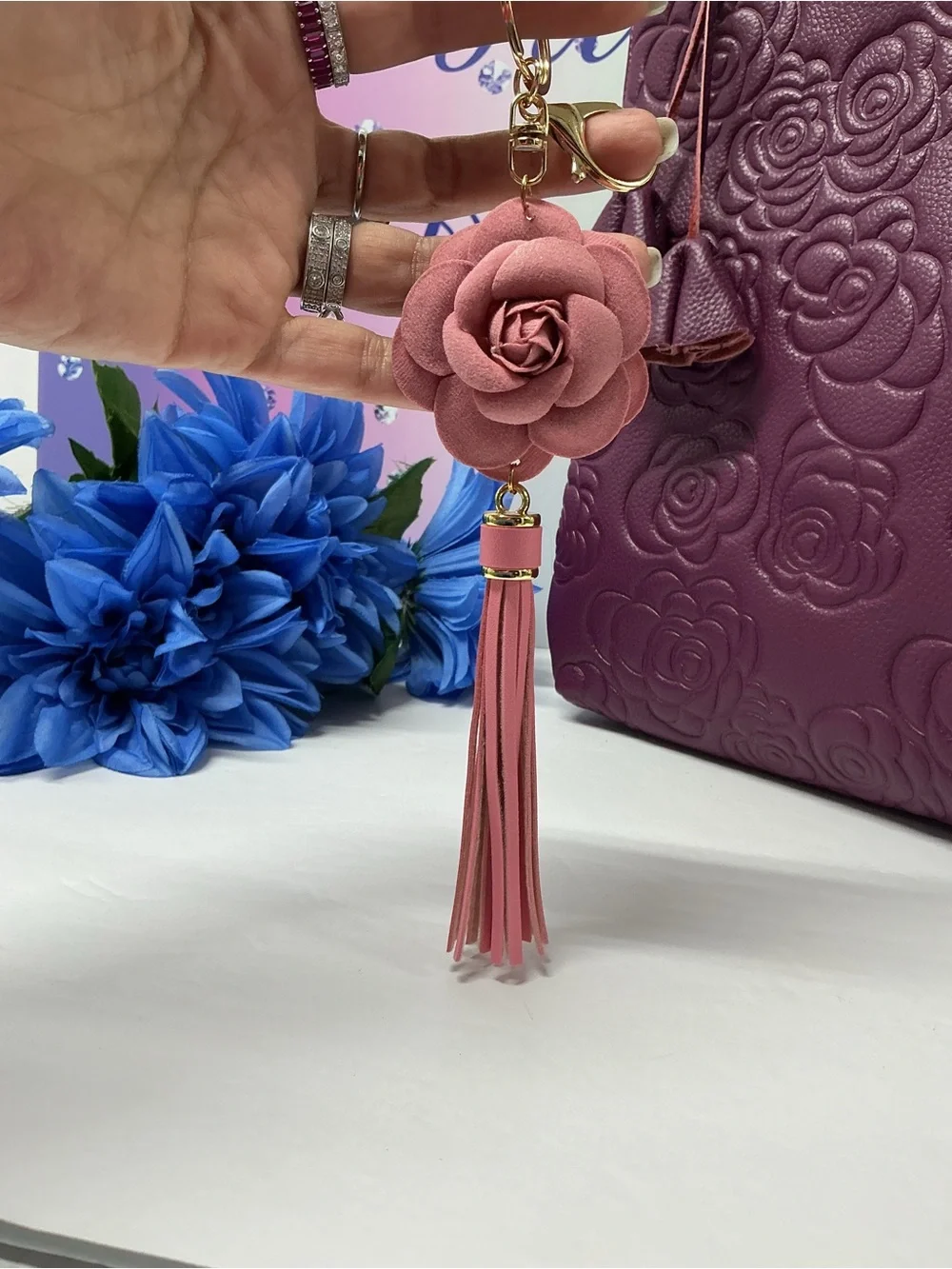 🌺BEAUTIFUL CAMELLIA TASSEL BAG CHARM